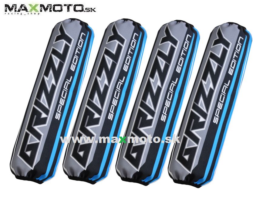 Návleky tlmičov YAMAHA Grizzly 450/ 660/ 700, 4ks, sivo-modré - NOVÝ MODEL